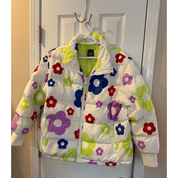 Wild Fable Women's Colorful Flower Puffer Jacket Coat Sz Large Winter Warm Cozy - Picture 2 of 9